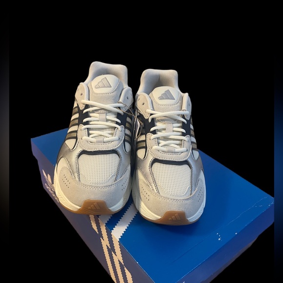 Adidas CHAOS Men’s size 10.5D Gray and Black Retro 90’s Y2K Sneakers Suede/Mesh - Picture 3 of 9